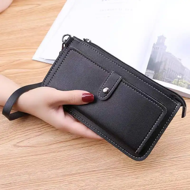 Multi-card Position Wallet Women PU Leather Bag Long Wallets Multifunctional Clutch Buckle Zipper Student Purse Coin Bags