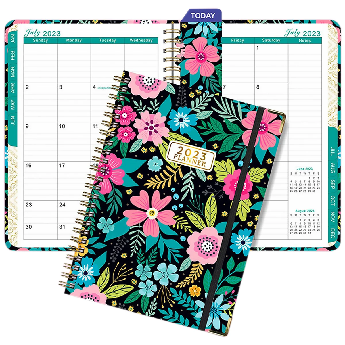 

2023 Day Planner with Flexible Cover A5 Weekly and Monthly Planner January - December Twin-Wire Binding Diary Notebook Elegant