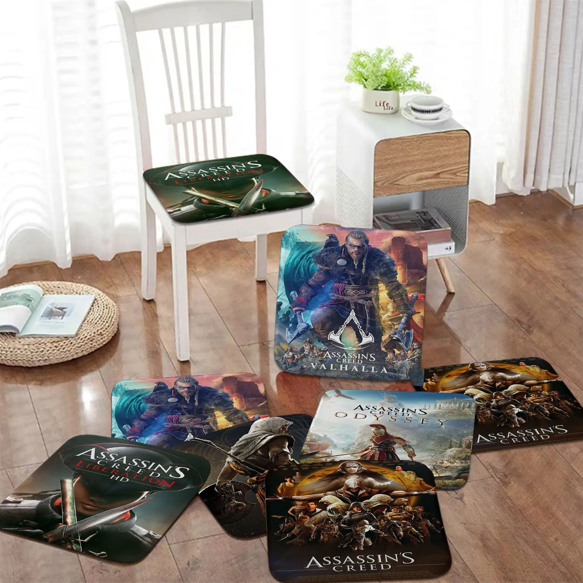 

Assassins Creed Simplicity Multi-Color Seat Cushion Office Dining Stool Pad Sponge Sofa Mat Non-Slip Cushion Pads