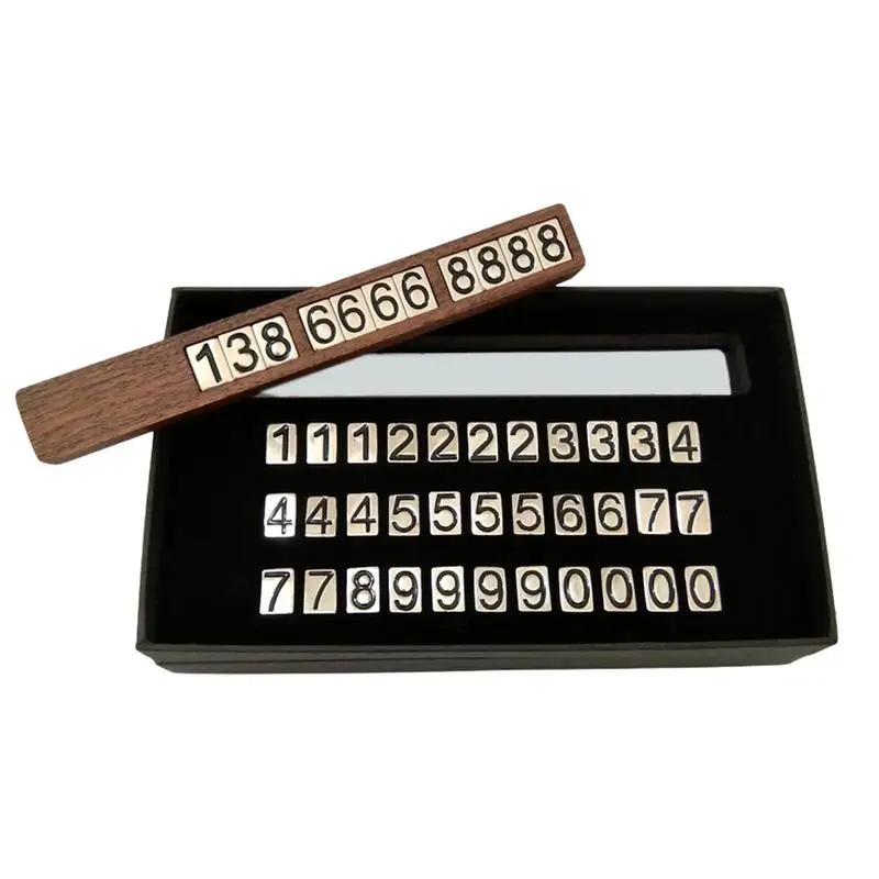 

Car Parking Card Phone Number Wood Phone Number Plate Auto Metal Phone Number Plate Portable Auto Accessories Car Supplies