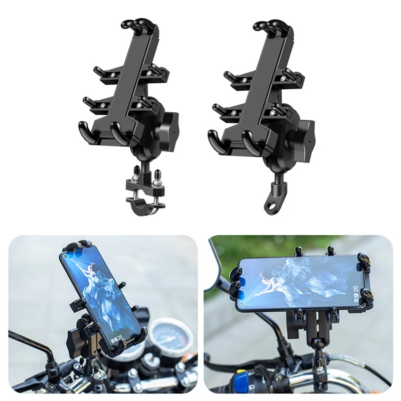 

A01 Universal Motorcycle Bike Mobile Phone Holder Aluminum Bicycle Riding Bracket GPS Mount Handlebar Side Mirror Stand