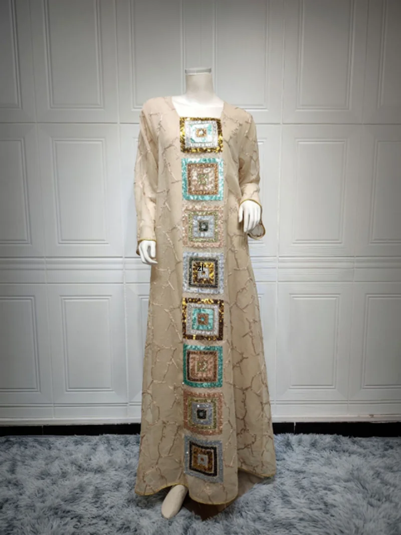 Morocco Party Dress Muslim Women Abaya India Embroidery Sequins Abayas Dubai Turkey Islam Kaftan Robe Longue Vestidos Largos