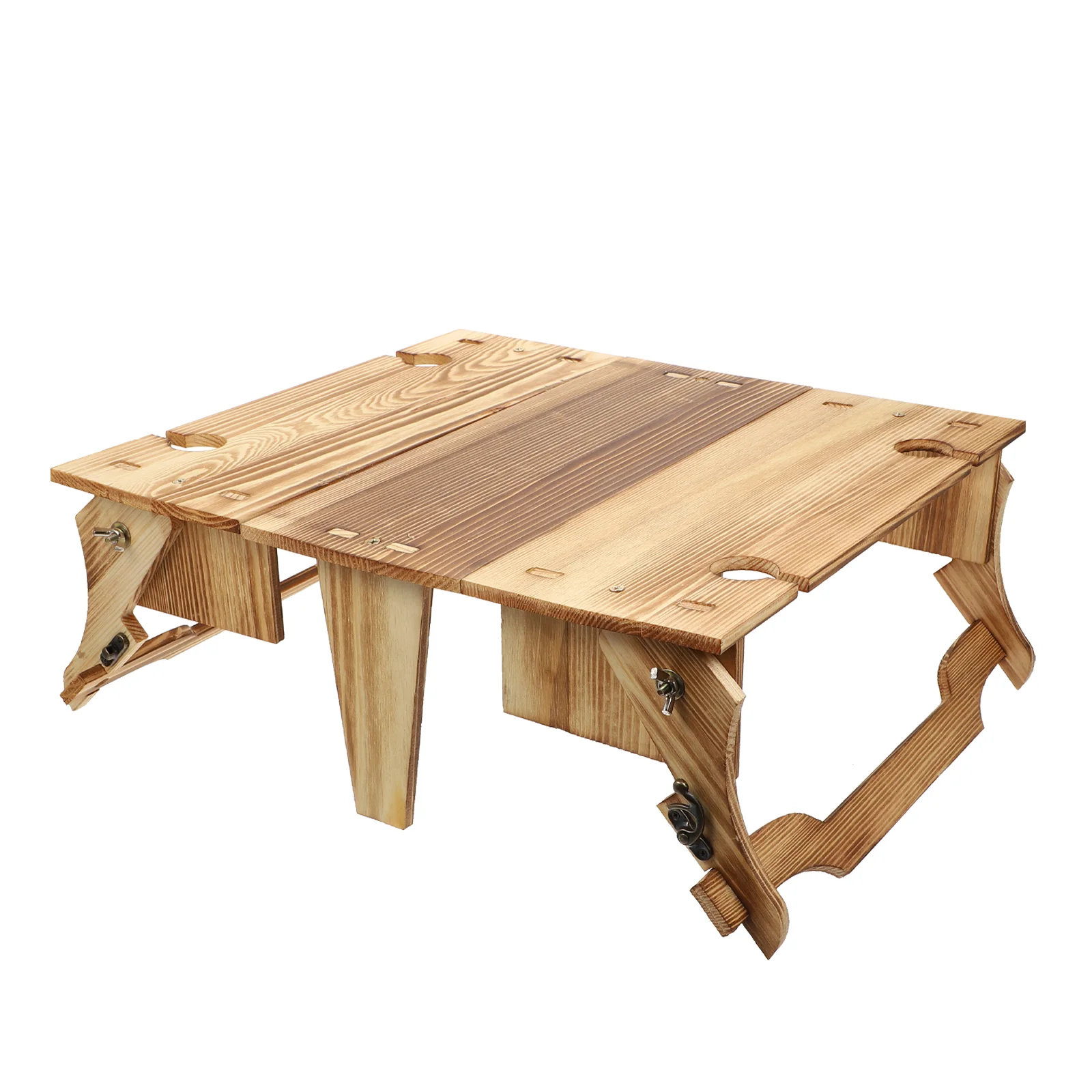 

Folding Picnic Basket Table 2-in-1 Wooden Folding Picnic Table Storage Basket
