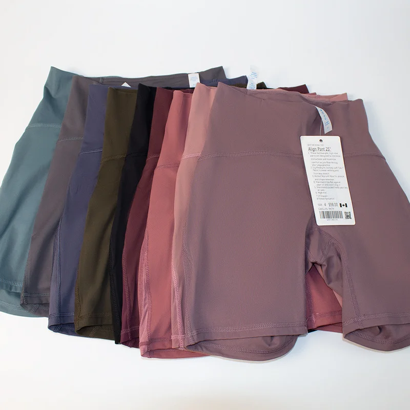 

LULU Gym Shorts Women Fitness Sport Leggings with Pockets Push Up High Waist Seamless Short Sports Pant Ladies Exercise Clothing