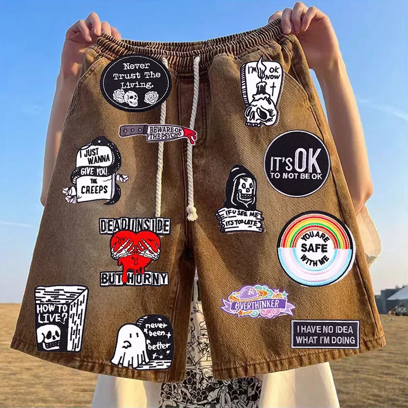 Утюг на заплатках для одежды прямоугольные наклейки одежду тканевое шитье