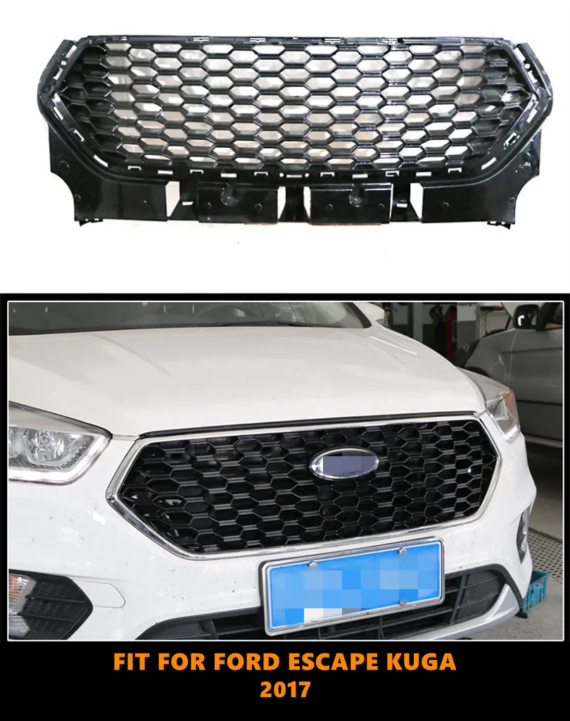 

High Quality ABS Front Middle Grille Racing Grills Honeycomb Mesh Grill For Ford Escape Kuga 2017