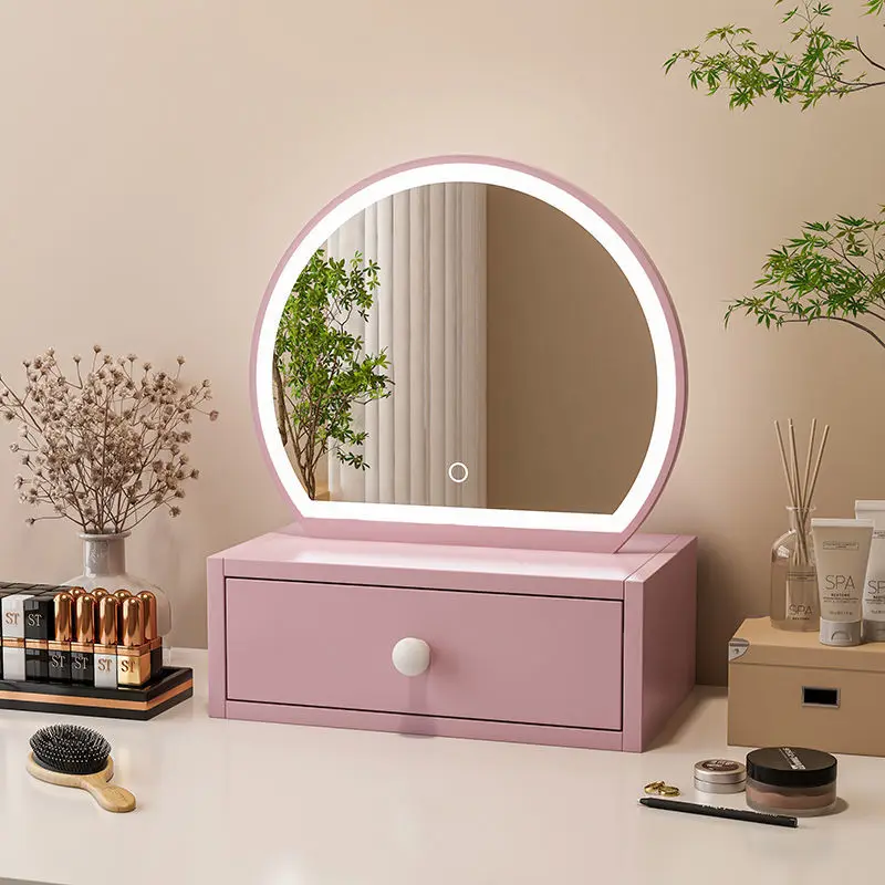 

Glasses Decorative Mirror Women Quality Lamp Standing Round Decorative Mirror Smart Table Decorazioni Casa Home Decoration