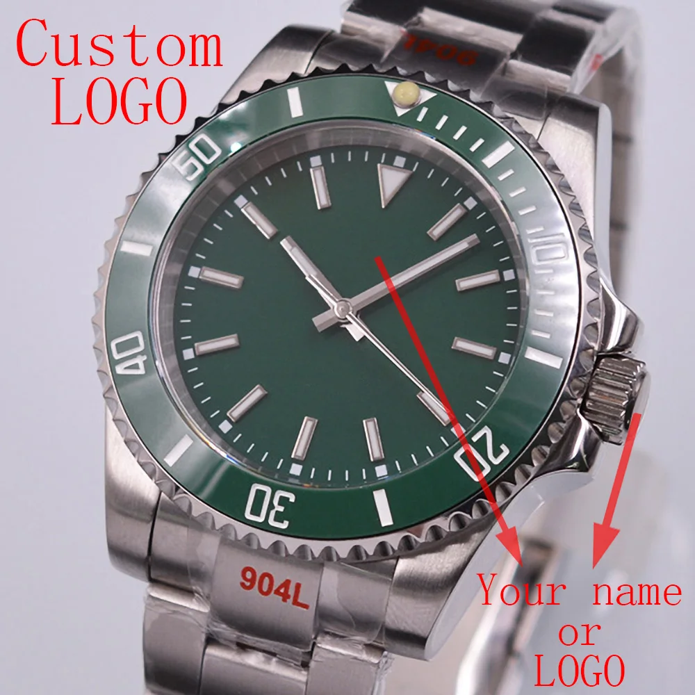 

Custom LOGO 40mm DEBERT Miyota/NH35 Mechanical men Watch Sapphire glass Sterile green Dial clock Automatic Mens Watch