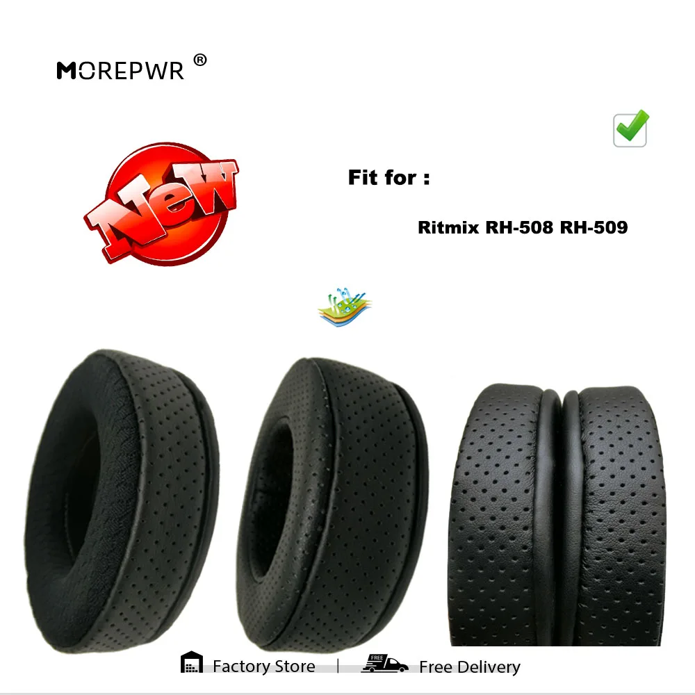 

Morepwr New Upgrade Replacement Ear Pads for Ritmix RH-508 RH-509 Headset Parts Leather Cushion Velvet Earmuff Sleeve