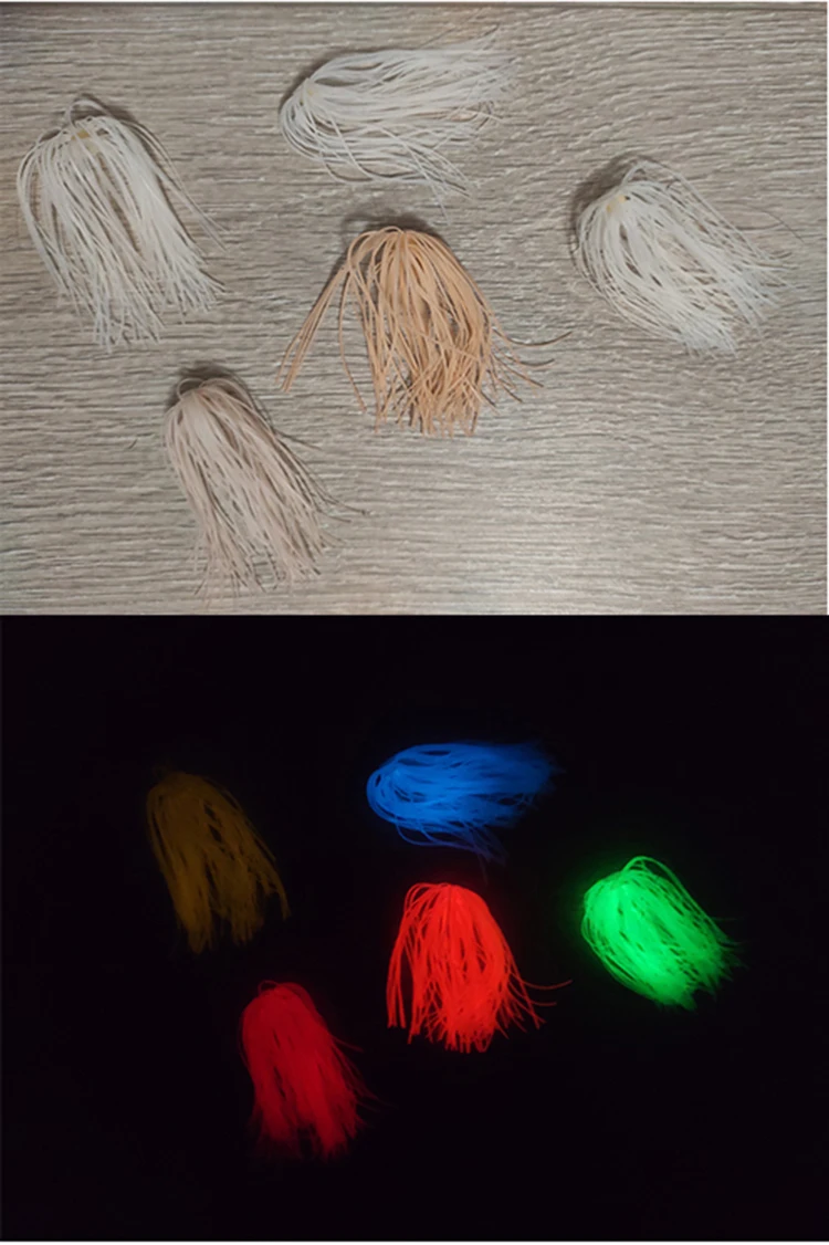 

5 шт., 50 нитей, 5 цветная светиться в темноте ночная ловля силикагеля юбка