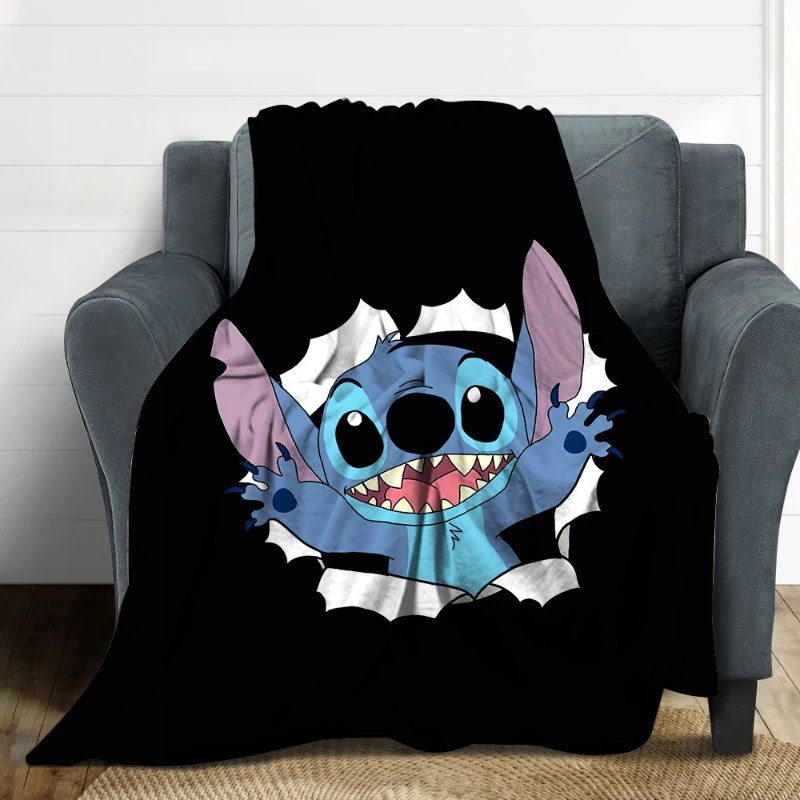 

Cartoon Stitch Fashion Monster Flannel Fluffy Fleece Throw Blanket Children Bape And Cobertor Adult Gift Sofa Travel Camping