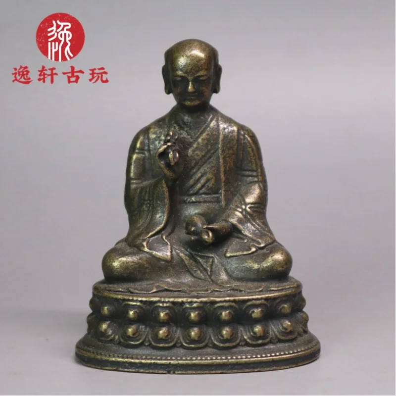 Антикварный замороженный Будда латунь тибетский буддизм Сая Санзу Заба
