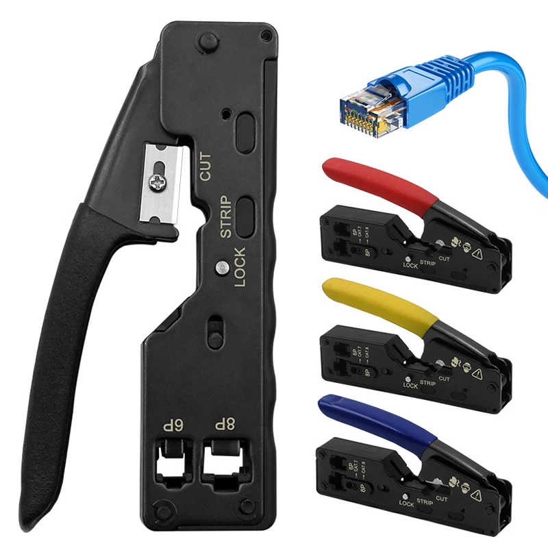 

Клещи для сетевого кабеля, Обжимные Щипцы для сети, многофункциональные портативные Обжимные Щипцы с хрустальной головкой, инструмент для ...