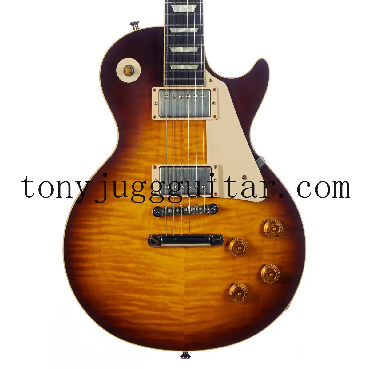 

Пользовательский joeперри 1959 VOS выцветающий Табак Sunburst Flame Maple Top электрическая гитара Little Pin Tune-O-Matic BridgeCream обвязка для тела
