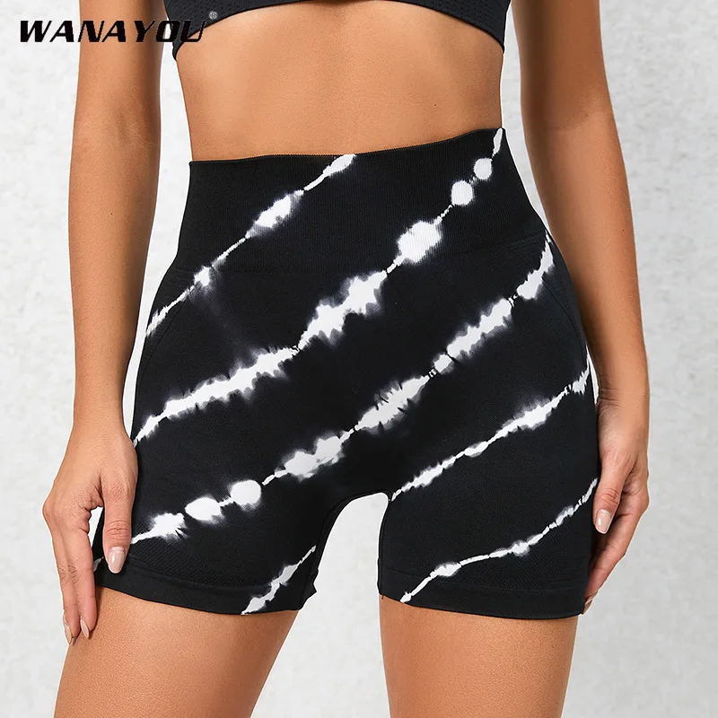 

WANAYOU бесшовные стильные быстросохнущие трёхбрюки с высокой талией для фитнеса, медовый персик, подтягивающие бедра спортивные обтягивающие шорты для йоги