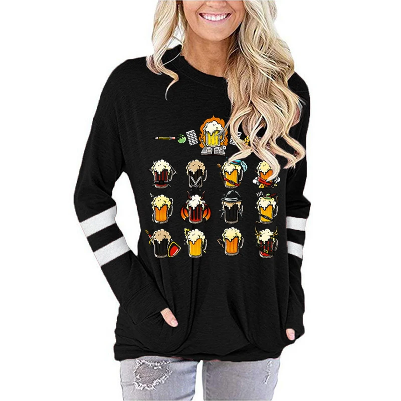 

Beer Cute Print T-shirt Sweet 90s Trend T Clothing Clothes Fashion Casual T-shirts Ladies Female Lovely Graphic Beer Printed Top
