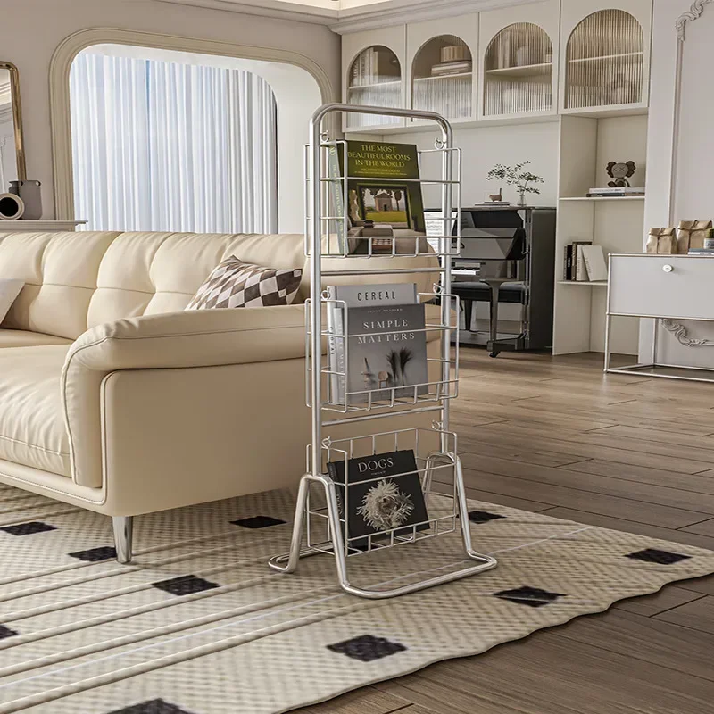 ity z podłogi do ściany Ruchomy regał na czasopisma w stylu vintage Kompaktowa półka przechowywania dla nowoczesnych domów