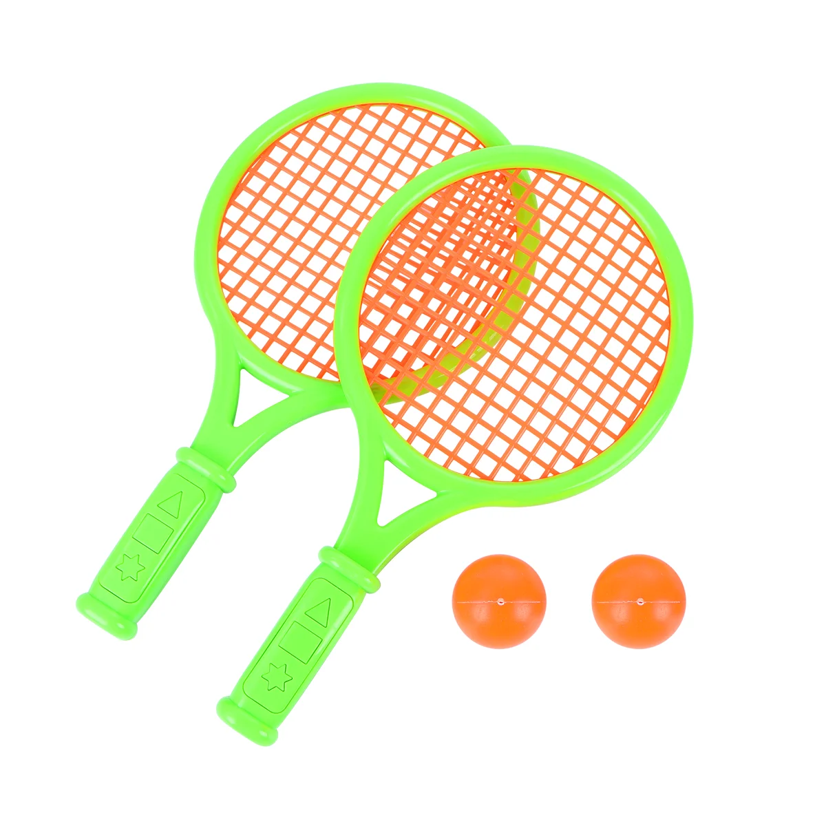 

1 Pair of Children's Tennis Racket Kids Plastic Badminton Rackets Game Props for Kindergarten Primary School (Size S Random