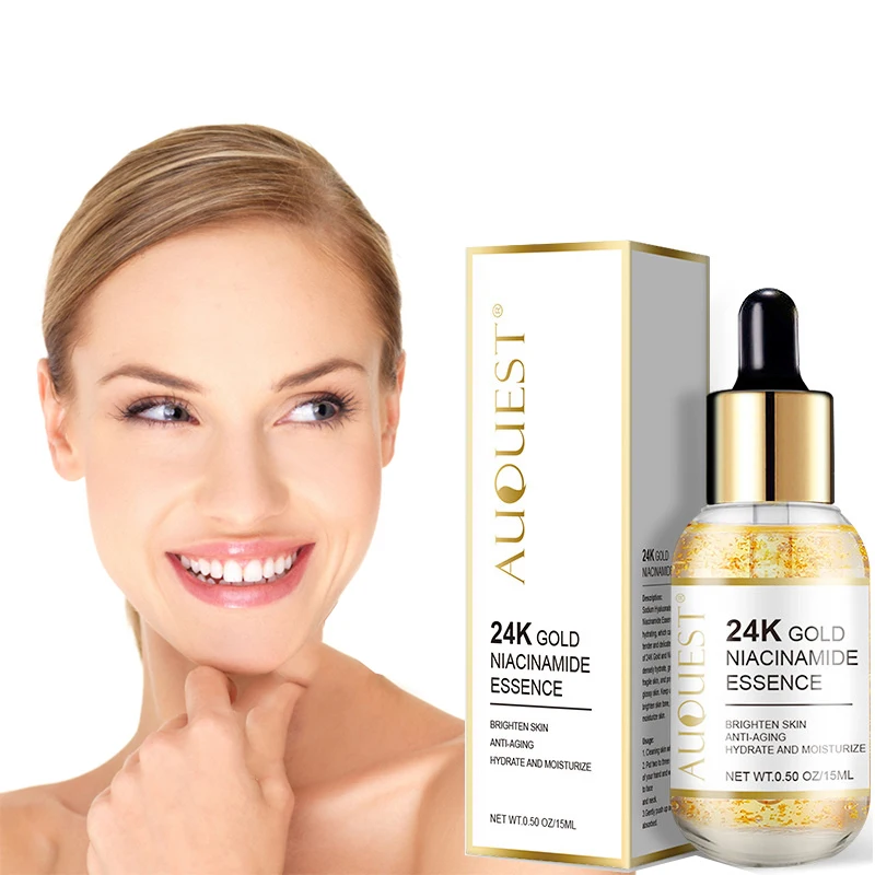 

AUQUEST 24K Gold Face Serum Niacinamide Whitening Brighten Hyaluronic Acid Moisturizing Firming Anti Wrinkle Cosmetics Skin Care