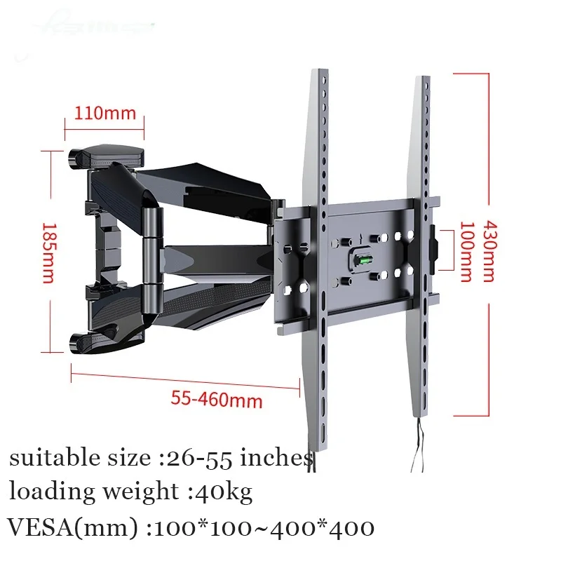 

Articulating 6 Arms TV Wall Mount Full Motion Tilt Bracket TV Support Wall Mount For 32"-65" TVs Up to VESA 400x400mm and 88lbs