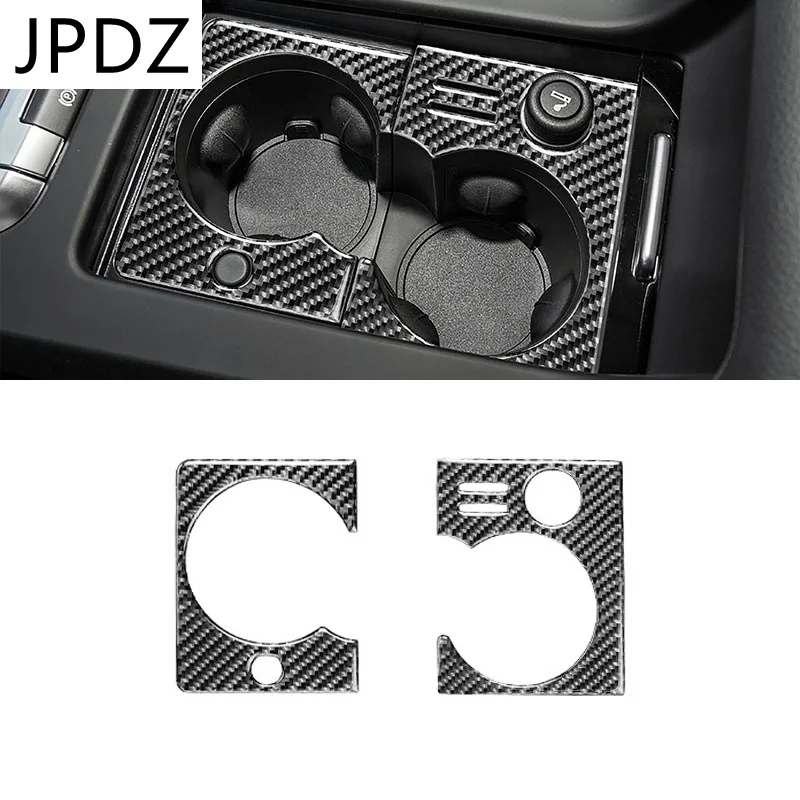 

Carbon Fiber Car Accessories For Land Rover Discovery Car Back Row Cup Holder Panel Interior Trim Cover Decoration Stickers