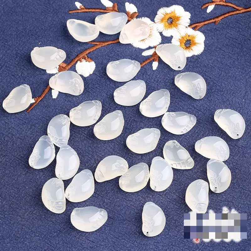 

Natural White Agate Foot Beads For Jewelry Making Diy Bracelet Charms Necklace Pendant Earrings Chalcedony Bead Accessories