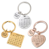 personalized keychain calendar keychain hand carved calendar keyring gift for boyfriend girlfriend custom wedding gift for guest
