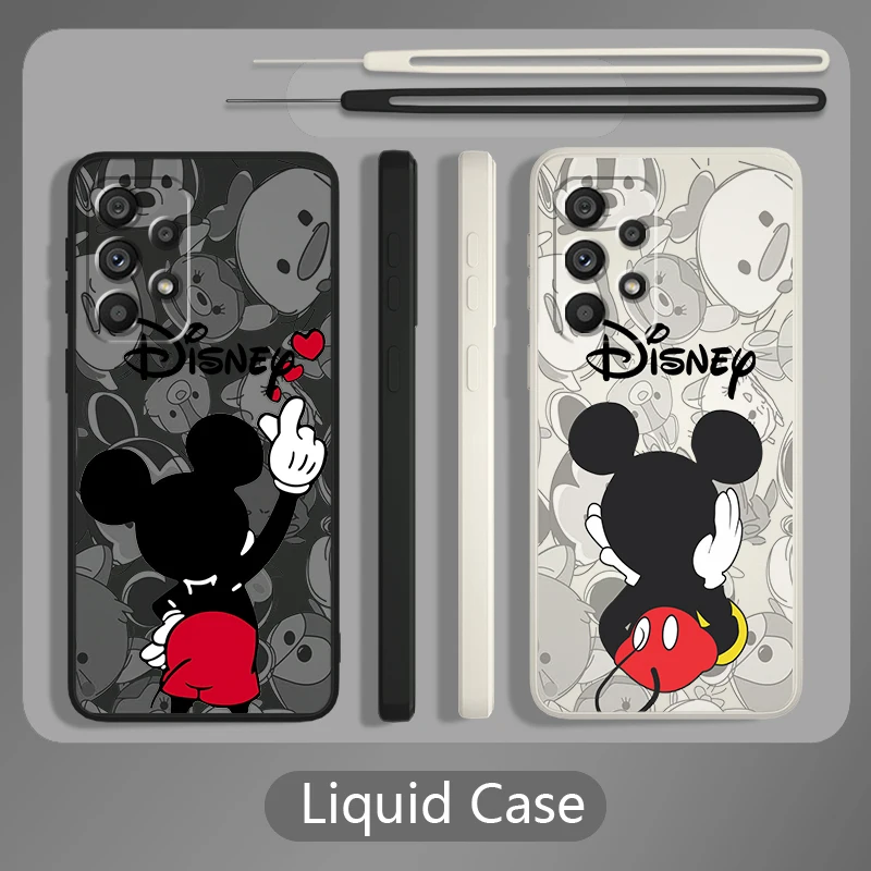 

Liquid Rope Phone Case For Samsung A73 A53 A33 A52 A32 A23 A22 A71 A51 A21S A03S A50 A30 5G Anime Mickey Minnie Cover Shell Capa
