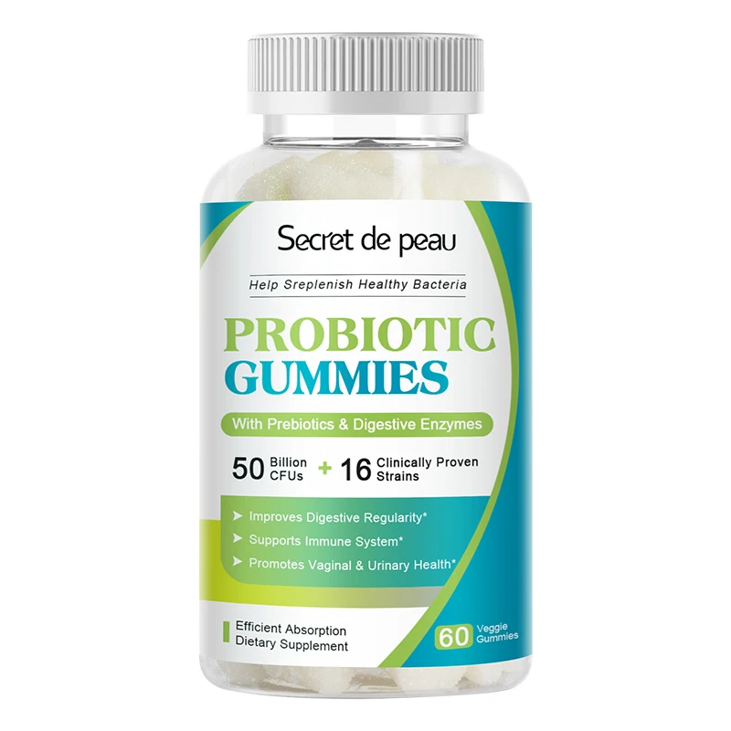 SDP 60pcs Probiotics Gummies Daily Probiotics Supplements Promote Digestion Intestinal Health Immune Support Weight Loss Aid
