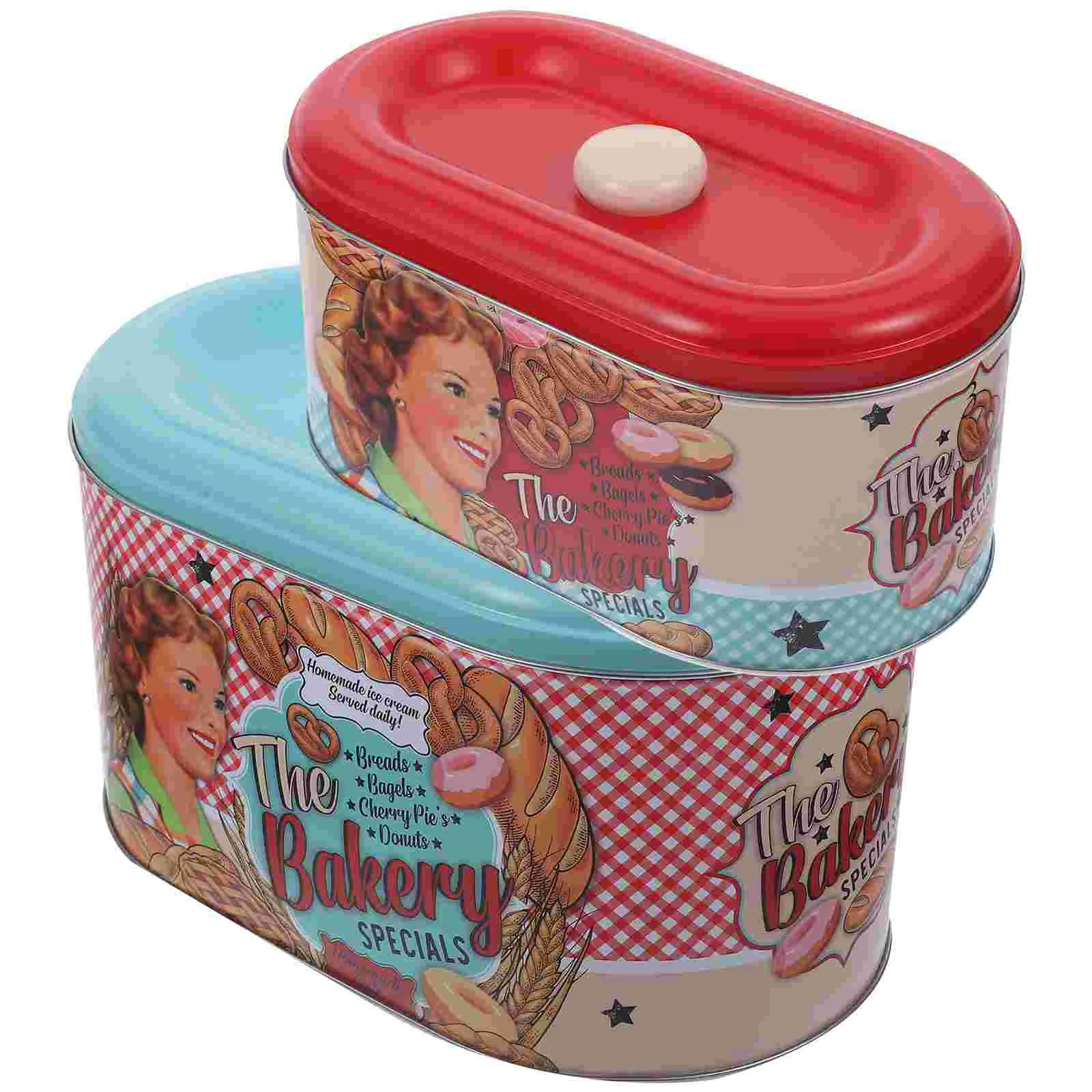 

2 Pcs Spices Container Travel Containers Flower Tea Tank Tinplate Empty Tins Cute Tinplate Containers Storage Jars Lids