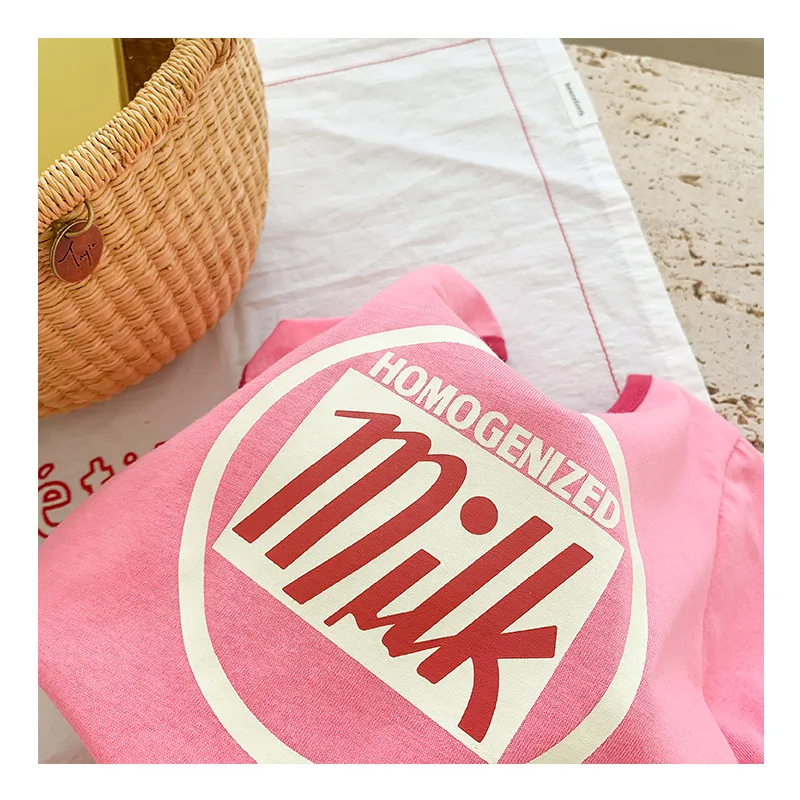 Хлопковая летняя одежда для маленьких девочек футболка + шорты с оборками