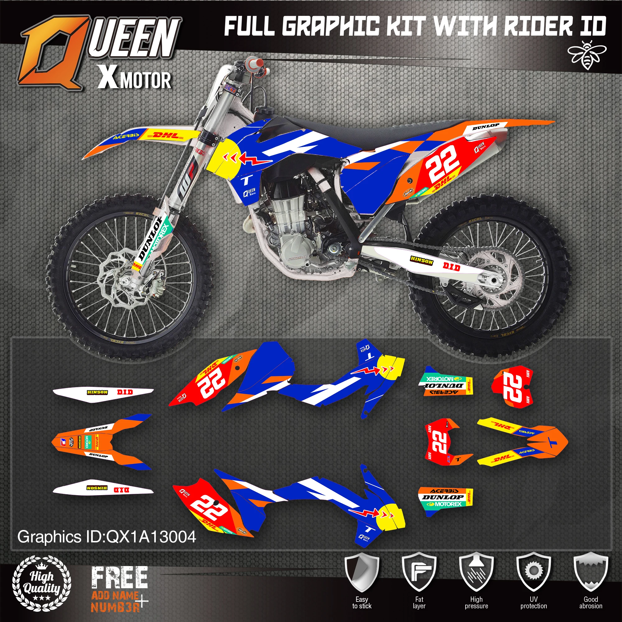 QUEEN X MOTOR Custom Team графические наклейки Набор наклеек для KTM 2013 2014 2015 SX SXF 2016 EXC Φ 004 |