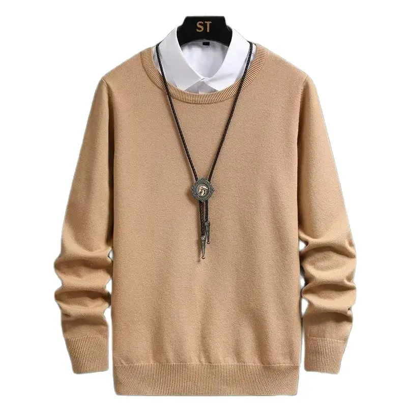 

Свитер мужской с длинным рукавом, модная повседневная Молодежная кофта с популярным принтом, пуловер свободного покроя, Вязаный топ с откид...