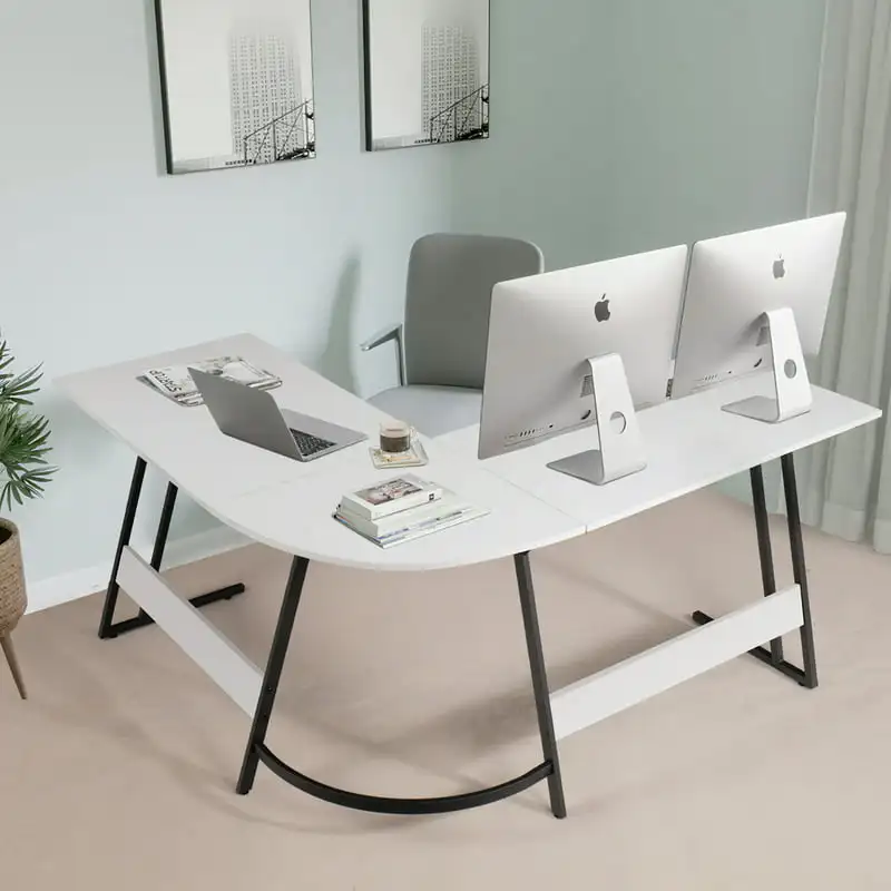 

Office Writing Desk L-Shape Computer Desk, White