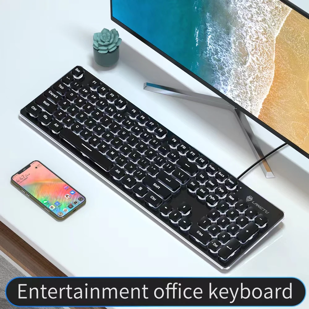 Original Brand New Wired Mechanical Keyboard 104 Keys for Android Windows 10 Desktop Laptop Quiet Waterproof and Dustproof