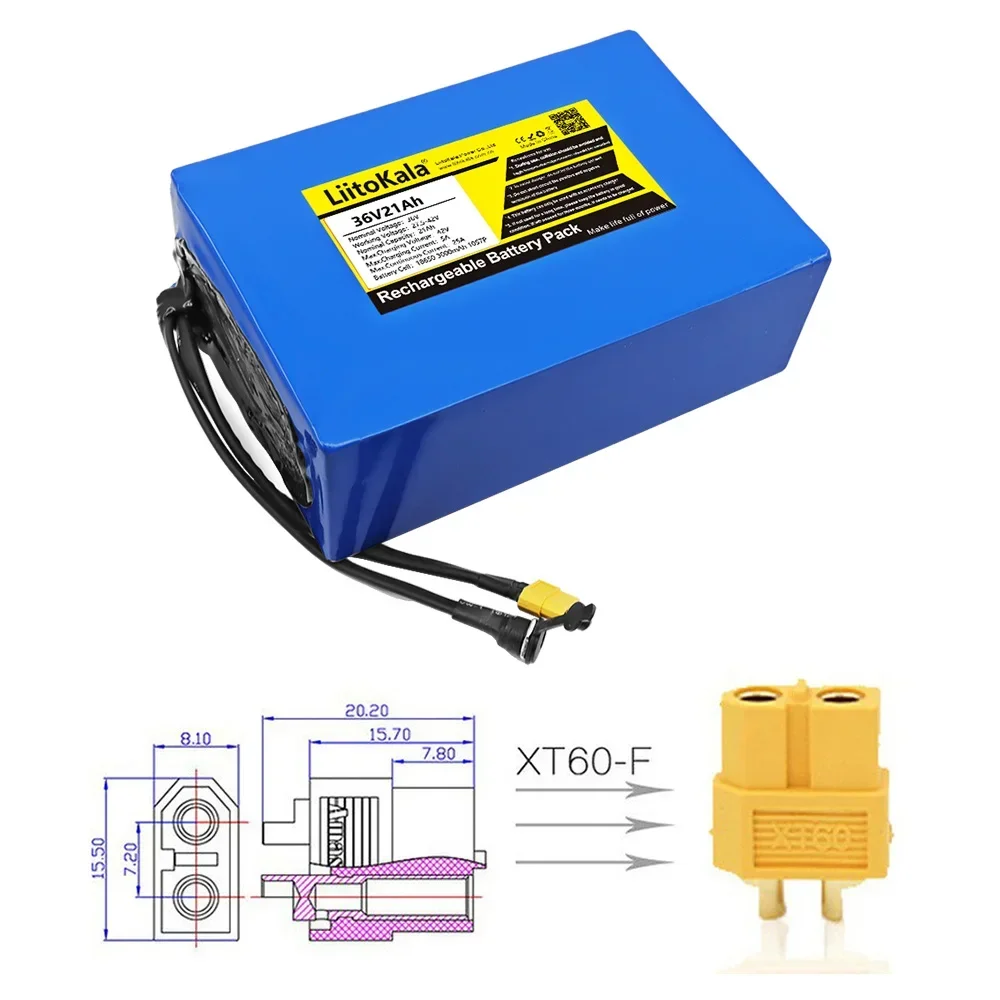 Аккумулятор для электрического велосипеда LiitoKala 36 в 21 Ач 20 А
