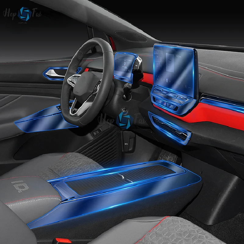 

For Volkswagen ID.4 X 2021-2022 Car Interior Center console Transparent TPU Protective film Anti-scratch Repair film Accessories