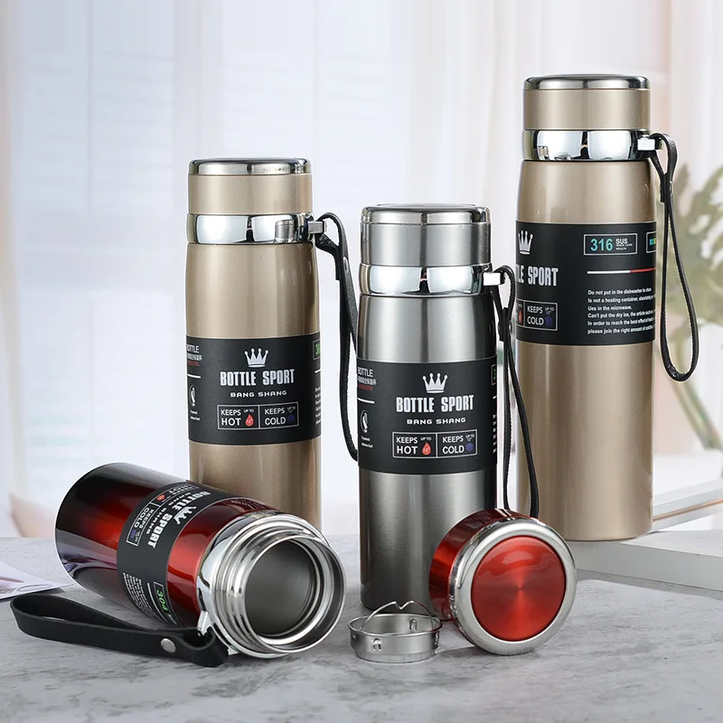 

600/1000ml Bussiness Thermos Vacuum Flask Stainless Steel Large Capacity Tea CupThermos Water Bottles Thermos Cup for Coffee