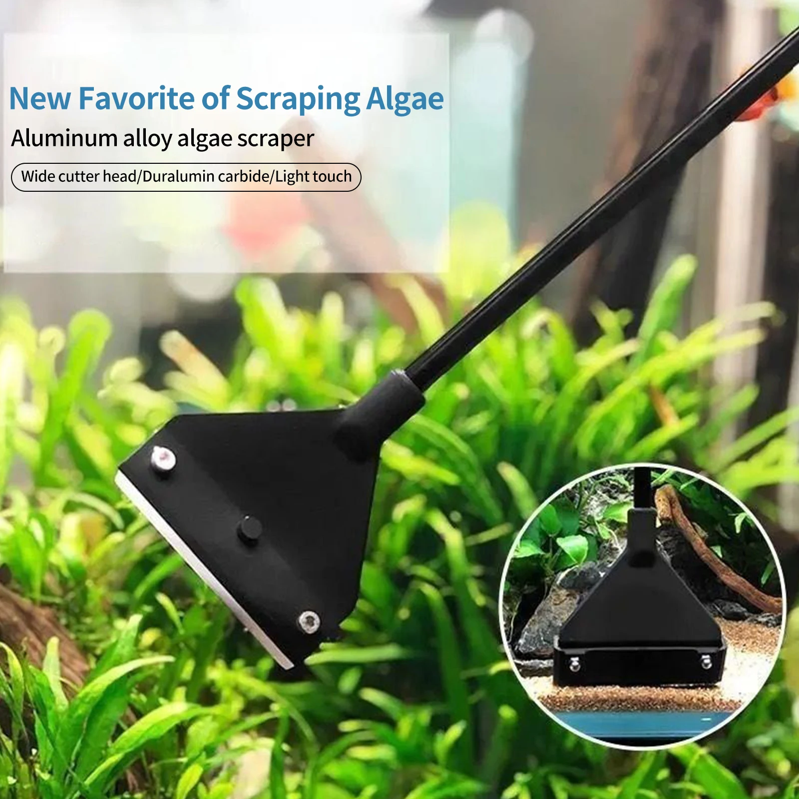 

Инструмент для очистки аквариума, скребок двойного назначения для удаления плоских пескоструйных водорослей, бытовой инструмент для очист...
