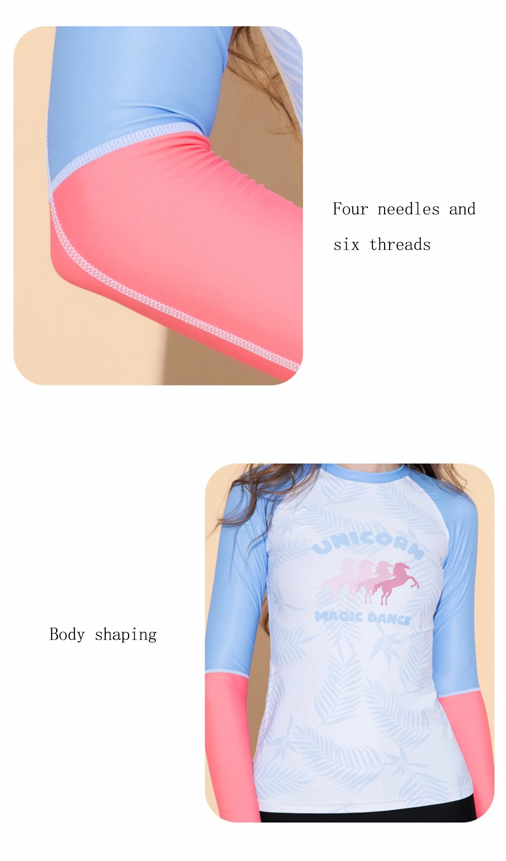 Fashion Women's Exquisite Printing Quick Dry Split Long Sleeve Swim Surf Sunscreen Top Watersports Snorkeling Surfing Top New