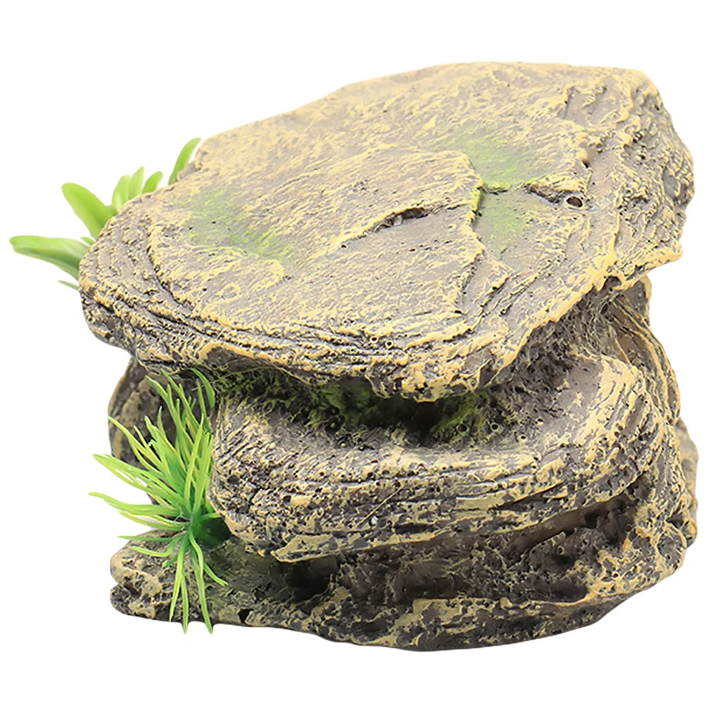 

Tank Aquarium Decorationsornament Decor Reptile Fordecoration Mountain Turtle Hideout Cave House Resin Basking Accessory