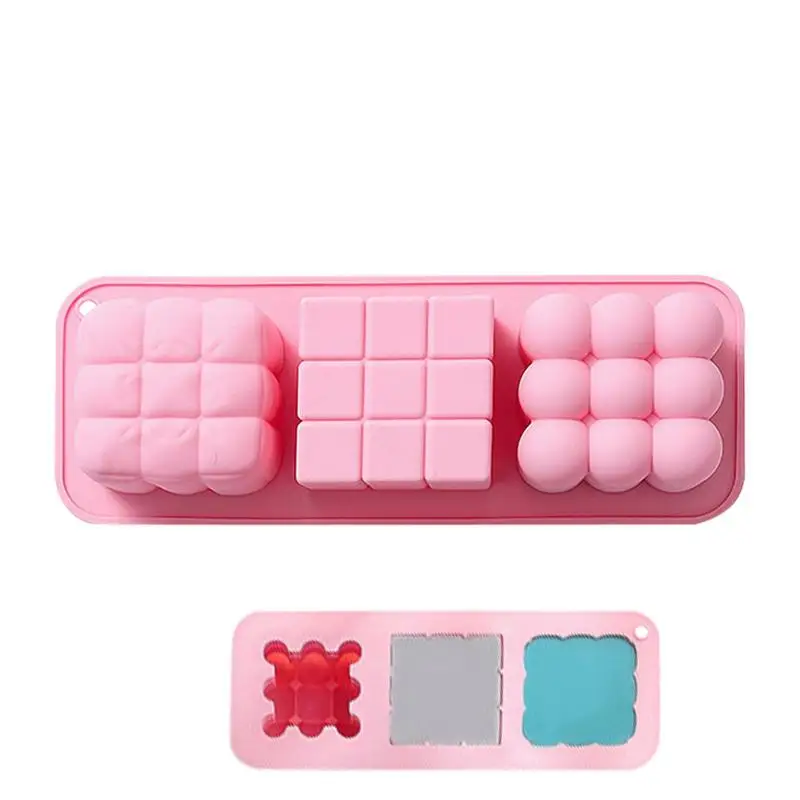 

Cake Mousse Mold Food-Grade Silicone Chocolate Mold Ice Cube Tray Cake Cookie Mold With 3-Cavity DIY Mould Kitchen Supplies