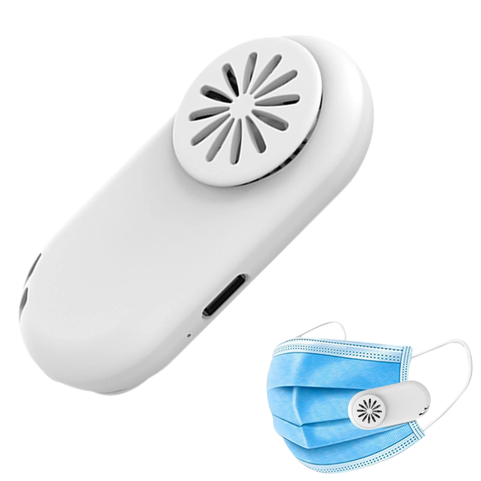 

Wearable Air Face Fan Breathable Fans For Air Cooling Circulation Portable Reusable USB Mini Fan With Clip For Kids And Adults