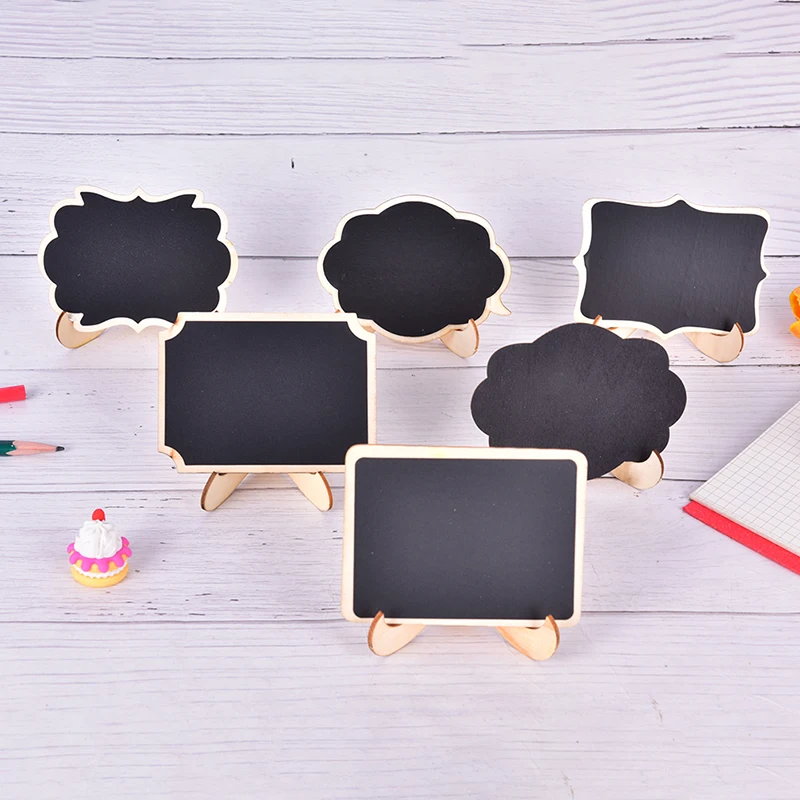 

1PC 6Style Display Of Small Picture Board Ornaments Mini Wooden Whiteboard Message Chalkboard Small Notice Blackboard Stand