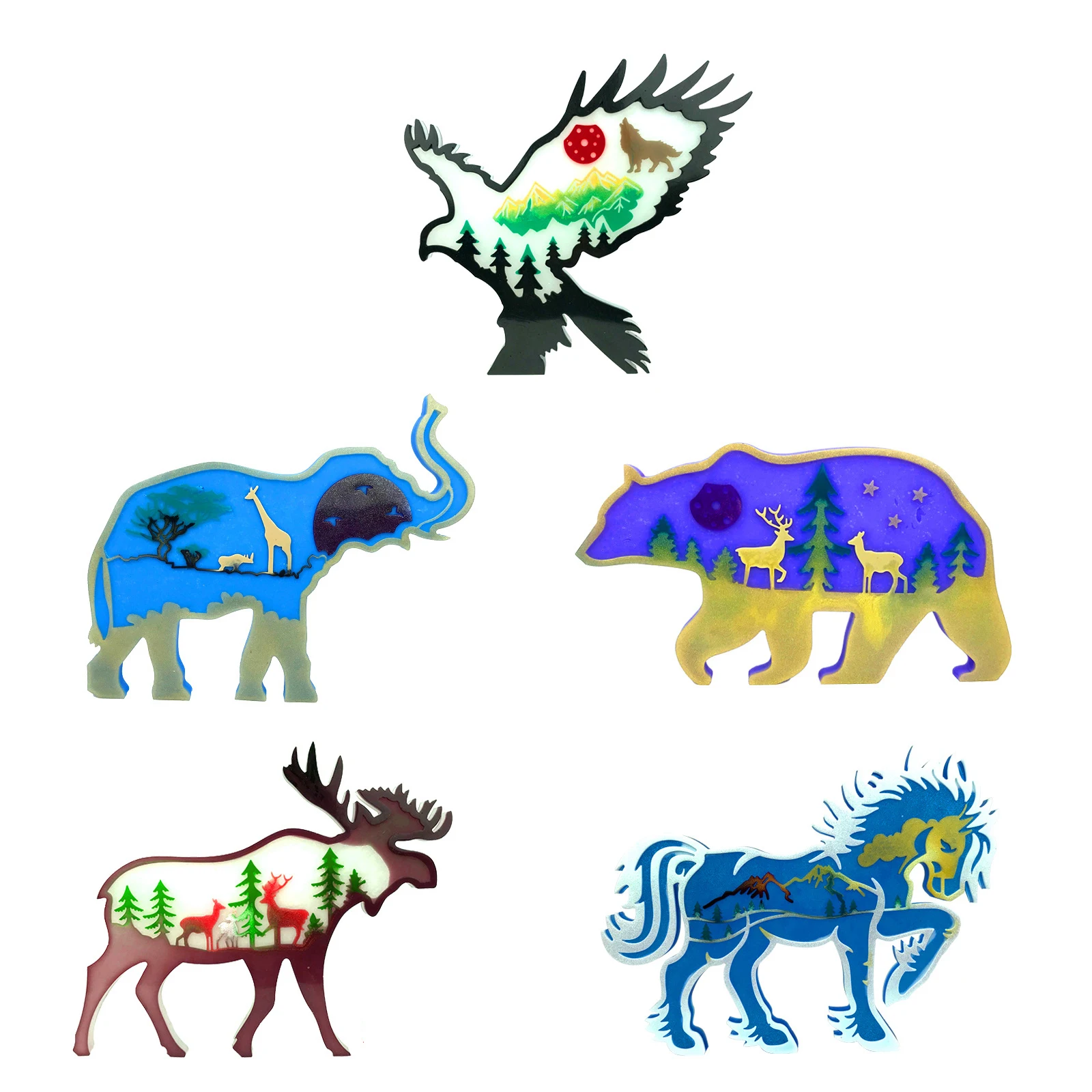 

Resin Molds Epoxy Animals Ornaments Silicone Mould for Epoxy Resin Casting, DIY Animal Crafts Wall Hanging Home Office Decor