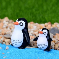 1 pair mini penguin father and son dolls figurines diy garden moss bonsai micro landscape home desktop ornaments decor