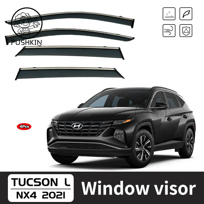 Car Windows Visor for Hyundai Tucson NX4 LWB 2022 2023 2024 Awnings Sun Rain Eyebrow Smoke Deflector Sticker Guard Accessories