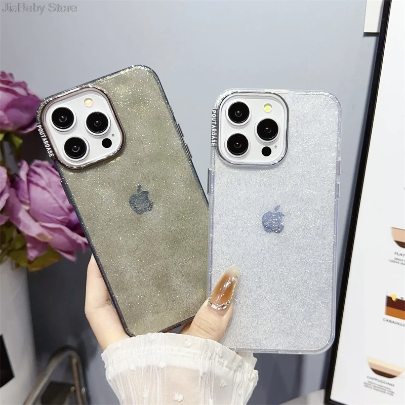 Прозрачный роскошный блестящий противоударный мягкий чехол jelleшеный с защитой