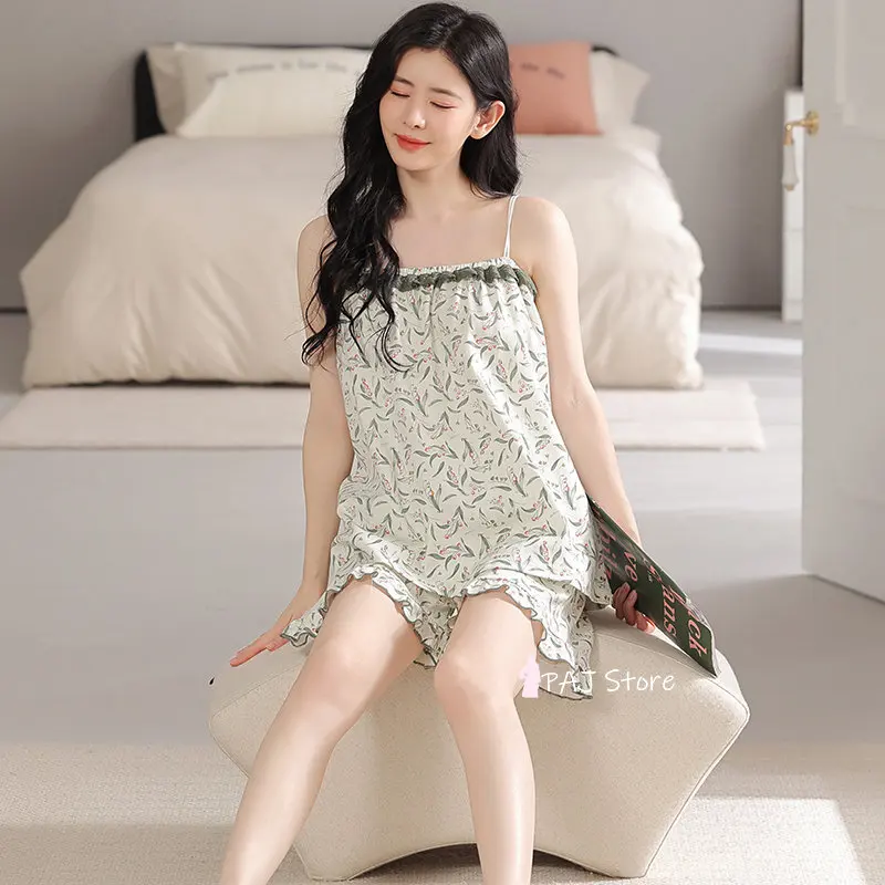 Women Korean Style Pajama set Summer Loungewear Sleepwear Sets Lapel Pyjama Kawaii Pijama set Home Suit M-4XL