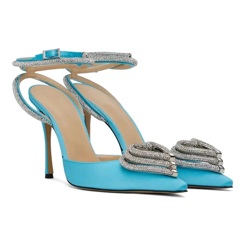 

Женские блестящие туфли-лодочки с ремешком на щиколотке